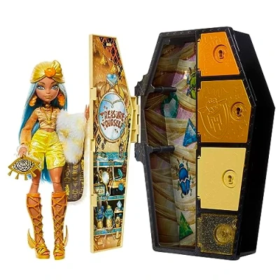 Imagen de Monster High Skulltimate Secrets Serie 2 Cleo de Nile Muñeca con Armario Iridiscente y Accesorios so