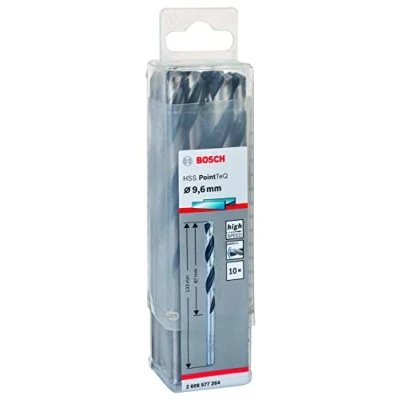 Imagen de Bosch Professional 10 brocas helicoidales HSS PointTeQ, para metal, 9.6 x 87 133 mm, accesorio de taladro