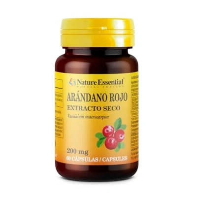 Imagen de Nature Essential Arándano Rojo 200 mg 60 Cápsulas Ayuda a Reforzar el Sistema Inmune y la Salud del Tracto Urinario Rico en Vitamina C