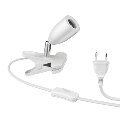 Imagen de ledscom.de luz de pinza LIK, blanco mate, 1x E27 máx. 60W, pinza, escritorio, fijación goma, sin arañazos, iluminación acento, punto flexible, residuos, lectura,