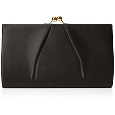Imagen de Swanky Swans Mira Satin Classic Frame Bag, Carteras de mano Mujer, Silver, 5.1x12x20.8 cm (W x H L)