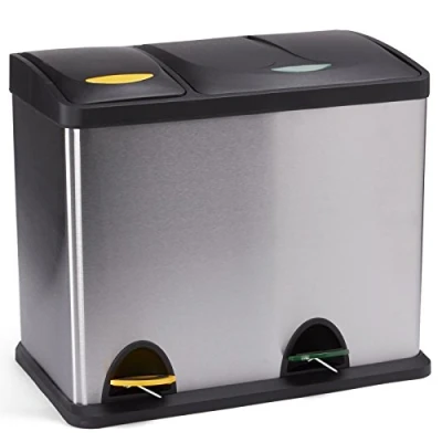 Imagen de MSV Papelera INOX CLASIFICADORA 18+ 8L, Acero, Cromado, 47x30x40.5 cm