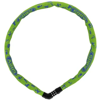Imagen de ABUS Candado de cadena Steel O Chain 4804C Symbols combinación para bicicletas infantiles Nivel seguridad 3 75 cm Amarillo/Verde