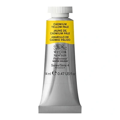Imagen de Winsor &amp; Newton Acuarela Profesional Pintura De Acuarela, Alta Luminosidad, Resistente a la Luz, Calidad Archivo, Tubo 14 ML, Color Amarillo Cadmio Pálido