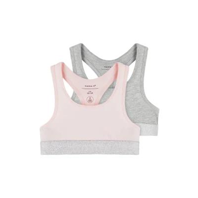 Imagen de Name it Nkfshort 2 PACK Top para niños, Talla: 158/164, Barely pink