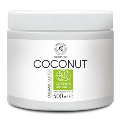 Imagen de Manteca de Coco BIO 500 g Cocos Nucifera Oil Corporal 100% Pura Mantequilla Orgánica Sin Refinar Cuidado Natural para el Cuerpo y Cabello Hidratante