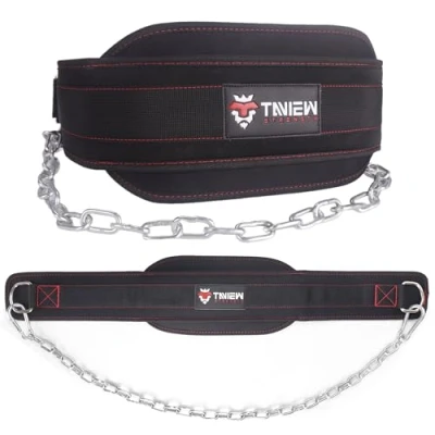 Imagen de TAVIEW Cinturón de Dips con Cadena Pesas para Pull Ups Alta Resistencia Entrenamiento Levantamiento Hombres y Mujeres