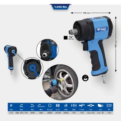 Imagen de KS TOOLS BT160400 Atornillador de impacto (aire comprimido) 12,5 (1/2&quot;) 415
