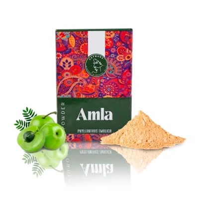 Imagen de AATMANA Amla En Polvo Emblica Officinalis De Grosella Espinosa India Cuidado Del Cabello Pelos Fuertes Y Largos Para El Crecimiento Tamaño 100 Grammos