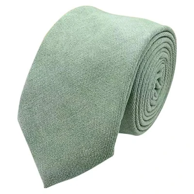 Imagen de DB Dickie Bow Corbata ajustada de mezcla algodón lujo para hombre, Verde Salvia, Length: 145cm. Width: 7cm