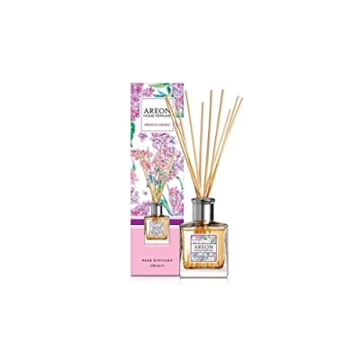 Imagen de AREON French Garden Difusor de varillas 150 ml, transparente con detalles plateados, incluye 10 ratán