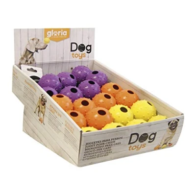 Imagen de Pelota para Perros con Cuerda Redonda Gloria 7 cm x 30 de Largo Bola Flexible y Resistente Juguetes Goma Color Variado