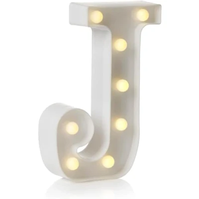 Imagen de anso Letrero de luz LED con letras y números del alfabeto para decoración hogar, fiesta cumpleaños, eventos, luces nocturnas, 22 cm (J)