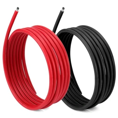 Imagen de QWORK® 8 AWG 8,3 mm² Cable de Silicona 2,5 m Negro y Rojo Electrico 1650 Hilos Alambre Cobre Estañado para RC Coche, Avión no Tripulado, Batería Avión, etc