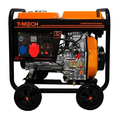Imagen de Generador Diesel Trifásico Portátil Silencioso Inverter Arranque Eléctrico para Casa, 5kVA 10CV 6.3kW 230 / 400V, Salida AC DC,con ATS, 12.5L Capacidad Tanque, Kit de Herramientas+Embudo Incluidos