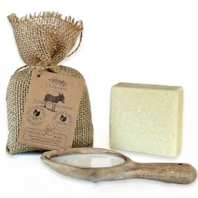 Imagen de Dr.Ancient Barra de Jabón Leche Burra, Orgánico, Natural, Tradicional Hecho a Mano Antiguo Antienvejecimiento Aclarador la Piel, Hidratante ¡Sin Químicos! 140 g (Paquete 1)