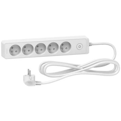 Imagen de Schneider Electric SC5ST9353W Regleta, alargador (5 Tomas, 2P + T, 3 m), Blanca