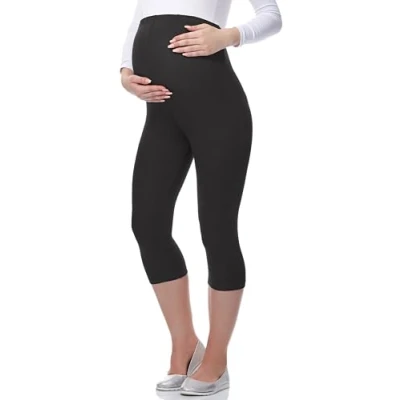 Imagen de Be Mammy Premamá Leggins 3/4 Mallas pirata de Embarazo Lactancia Maternity Leggings capri 03 (Grafito, L)