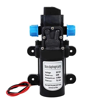 Imagen de bomba de agua autocebante alta presión, DC 12 V, automática para caravanas, barcos, caravanas y el jardín, lavado (60 W, 5 l/min)
