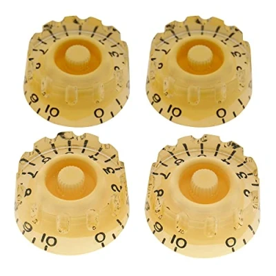 Imagen de Musiclily Pro Tamaño Pulgadas Botones de Potenciómetros Speed Moleteado Perillas para USA Guitarra Eléctrica Les Paul Style, Crema (Juego 4)