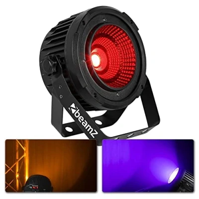 Imagen de BeamZ Foco LED COB50 de 1x 50W COB RGBWA, ángulo haz 60, carcasa aluminio ultra duradera, DMX 9 canales y modo autónomo, perfecto para iluminación fiestas o espectáculos