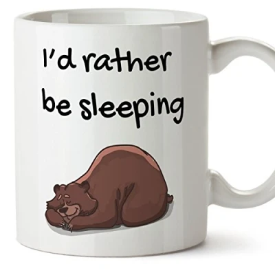 Imagen de MUGFFINS Tazas Desayuno Originales graciosas I&#039;D Rather be Sleeping Regalar a Trabajadores/Oficina/Estudiantes 350 ml