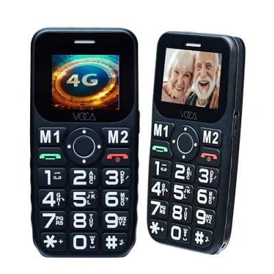 Imagen de Teléfono VOCA 4G con botones grandes para personas mayores LTE desbloqueado Volumen amplificado Botón SOS Marcación rápida Número grande en pantalla Larga duración V141