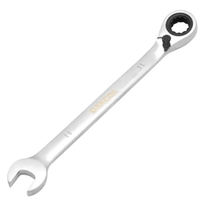 Imagen de DAKCOS Llave Combinada con Carraca Trinquete Reversible de 11mm CR V acabado cromado mate