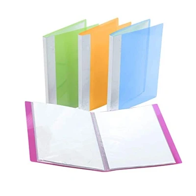 Imagen de Carpeta Fundas Plastico,Funda Plástica Archivadora 4 unidades A4 30 bolsillos Colores Surtidos Polipropileno con Tapa Blanda