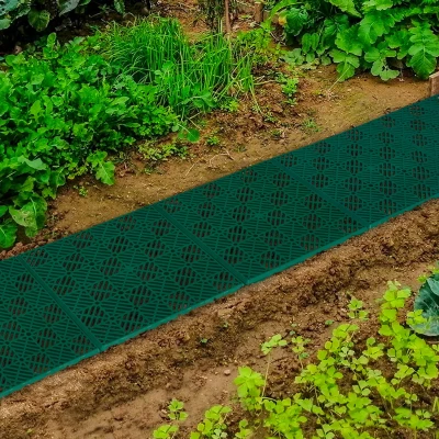 Imagen de IDMarket Lote de 10 baldosas para jardín, 29,5 x cm, color verde