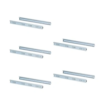 Imagen de EMUCA guías Laterales para cajones con rodamiento de Bolas 45mm x 600mm, Pack 5 Juegos extracción Total