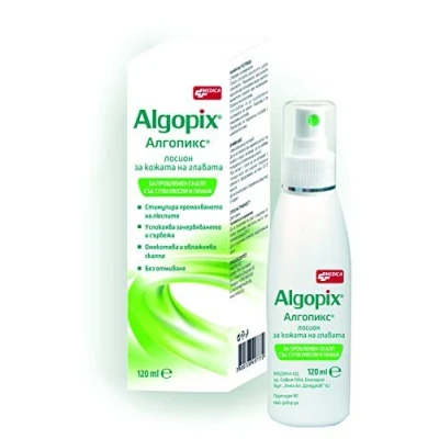 Imagen de Loción Algopix para el cuero cabelludo, 120 ml cabello problemático con capas canas secas, alivia picor, hidratante