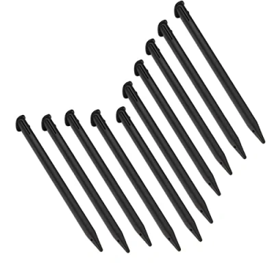 Imagen de XHBTS 10 lápices capacitivos de repuesto plástico para pantalla táctil, compatibles con Nintendo New 3DS XL, LL (negro)