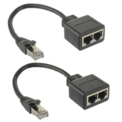 Imagen de HUAREW RJ45 Ethernet Splitter divisor de 1 a 2 Adaptador para Cat 5 5e 6 7(2 piezas)