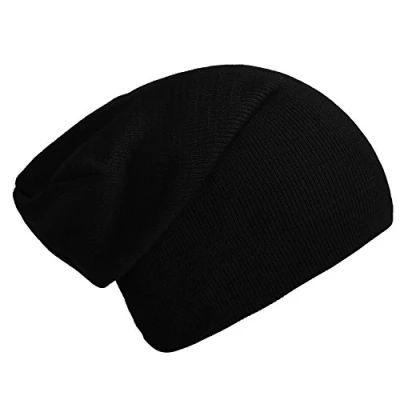 Imagen de DonDon Gorro Hombre Mujer de Invierno Slouch Beanie Negro