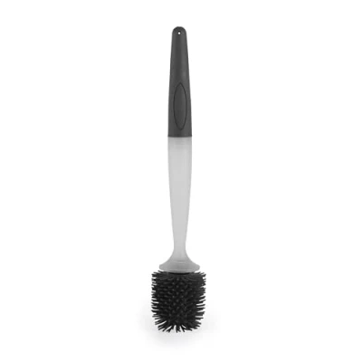 Imagen de Beldray LA033996UFFEU7 Antibac Toilet Brush Escobilla de baño dispensadora jabón, cerdas Silicona con Tratamiento Antibacteriano, antiarañazos, dispensador líquido Recargable, Gris