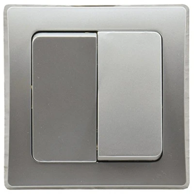 Imagen de Delphi Interruptor de Pared con Marco 250 V/10 A, empotrable, Color Plateado y Gris
