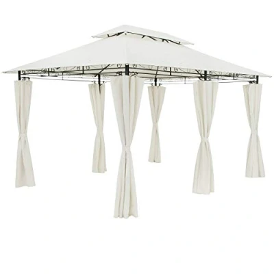 Imagen de CASARIA® Cenador Topas 3x4m Metal Repelente al Agua UV50+ Paredes Laterales Carpa Jardín Crema