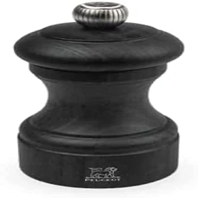Imagen de Peugeot Molinillo de sal manual Bistro clásico ajustable Madera haya, grafito, 10 cm