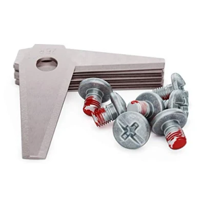 Imagen de MOWHOUSE Juego de Cuchillas Repuesto Cortacésped Recambio Acero Inoxidable Endurecido Compatible con Bosch Indego 9 piezas, tornillos