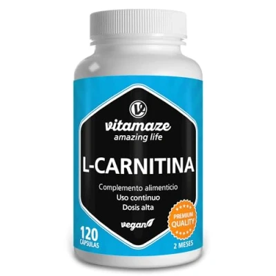 Imagen de L Carnitina de Alta Dosis y Vegana, 680 mg Pura por Día, 120 Cápsulas durante 2 Meses, Suplemento Natural sin Aditivos, Calidad Alemana