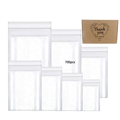 Imagen de newlng 700 pcs Bolsas de Plástico Transparentes Pequeñas Mezcla 7 tamaños Con Cierre Zip Plastico Resellables Hermeticas