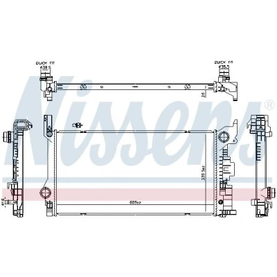 Imagen de NISSENS 606565 Radiador, refrigeración del motor Aluminio 655 336 26 Aletas soldadas VOLVO: XC60 II