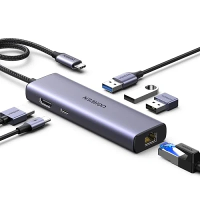 Imagen de UGREEN Revodok 1061 Hub USB C Ethernet Gigabit HDMI 4K PD 100W Adaptador a 3.0 Compatible con MacBook Pro Air, iPad iPhone 16 Plus MAX, Galaxy S24 Plus, Surface, Tab S9
