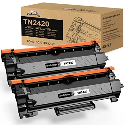 Imagen de TN2420 TN2410 Cartucho de Tóner Compatible para Brother TN 2420 2410 Toner MFC L2710DW HL L2350DW DCP L2530DW L2710DN L2750DW 2310D (2 Negro)