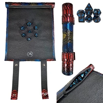 Imagen de POWER BEAST Dungeon 2 en 1 Bolsa para Dados + Tablero y Bandeja rol Enrollable Juego de 7 rol, D&amp;D, Juegos Mesa Dungeons and Dragons, Dragones Mazmorras, DND, RPG. (Dragon)