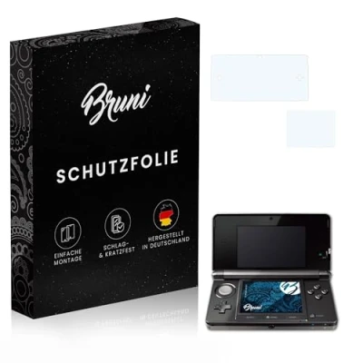 Imagen de Bruni Película Protectora compatible con Nintendo 3DS 2011 Protector Película, claro Lámina (Set de 2)
