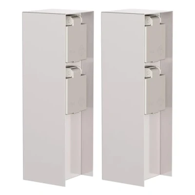 Imagen de ledscom.de 2 pzas. Toma de jardín Pilar POMI para Exterior, IP44, vías, Acero Inoxidable, Angular, 23 cm