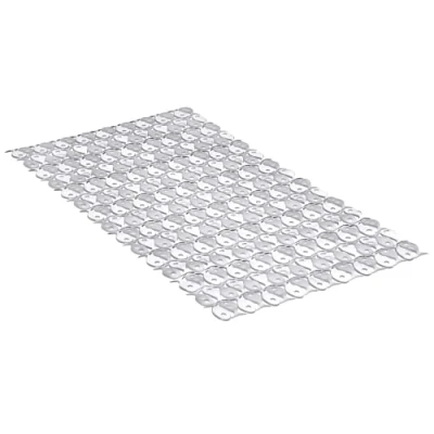 Imagen de Tatay Alfombra de Bañera Antideslizante PVC con Ventosas, Resistentes a Moho y Microbios, Anti Bacteriano, Diseño Piscis, Blanco. Medidas 70 x 36 cm