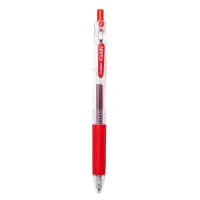 Imagen de Campus Bolígrafo de Gel Candy, Bolígrafos Colores Recargables con Trazo 0.7mm, Tinta Secado Rápido y Resistente al Agua (Bolígrafo, Rojo, 1 unidad)